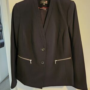 Women's Black Tailored Suit Laura Brand with Zip Pockets